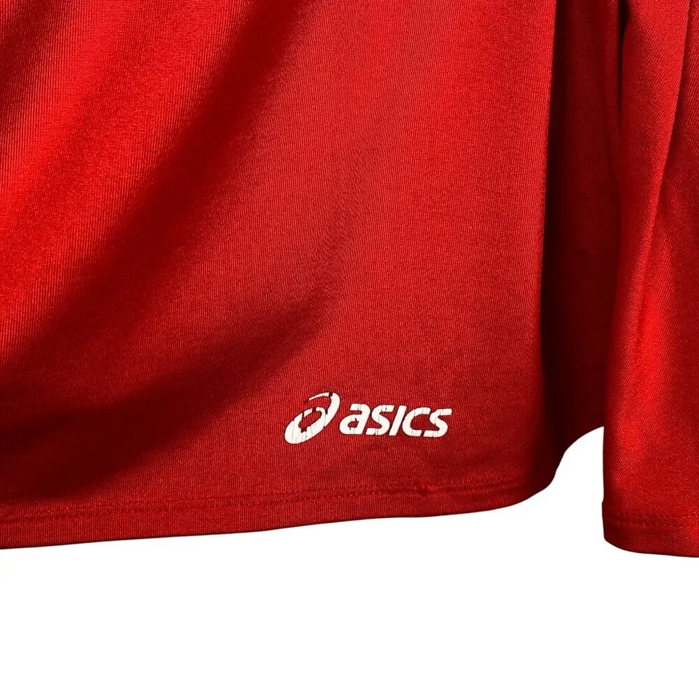 Asics Red Tennis Skort Womens Size XL Side Ruffles Stretch Pull On Pickleball